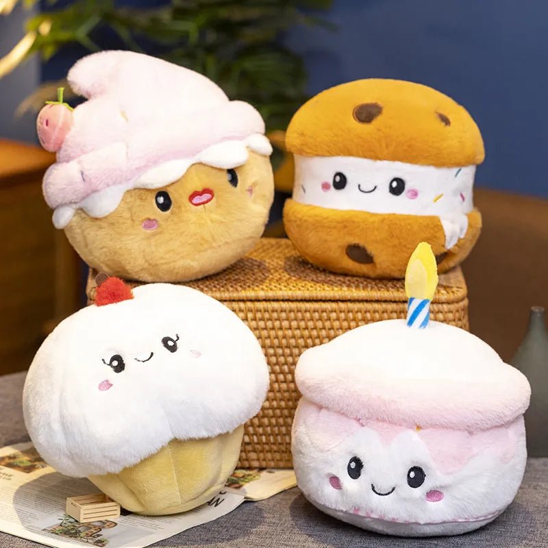 Plushie de dibujos animados cupcake, cinco estilos, 6-10" | 15-25 centímetros