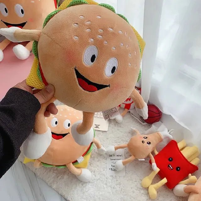 Hamburguesa de peluche de dibujos animados, 12-24" | 30-60 centímetros