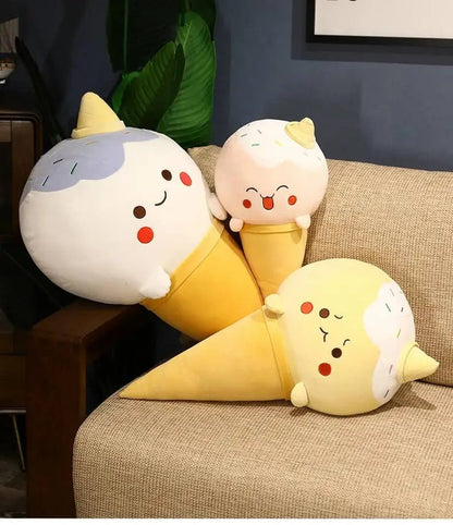 Plush Cartoon Ice Cream Cone, Five Flavors, 1.6-3' | 20-90 cm Plushie Produce