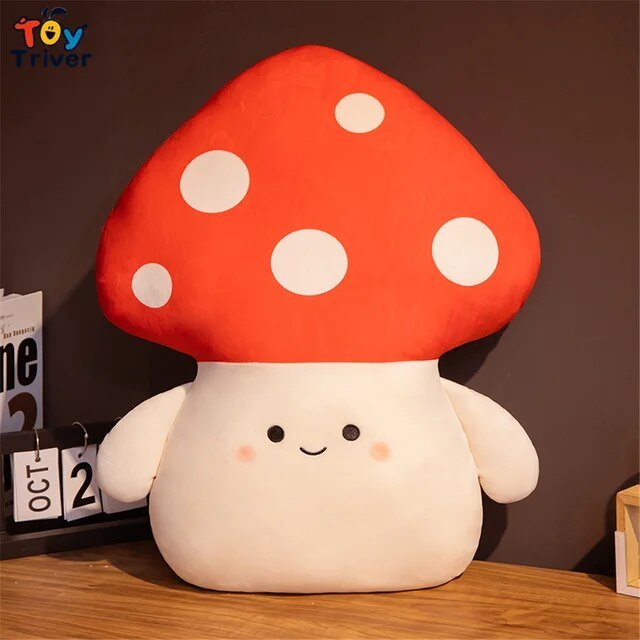 Plushie Cartoon Mushroom with Body Pillow Option, 17-35" | 42-90cm