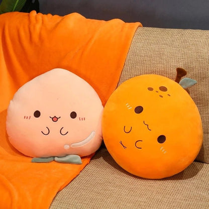 Peluche de dessin animé fruit avec couverture optionnelle, 15" | 38 cm