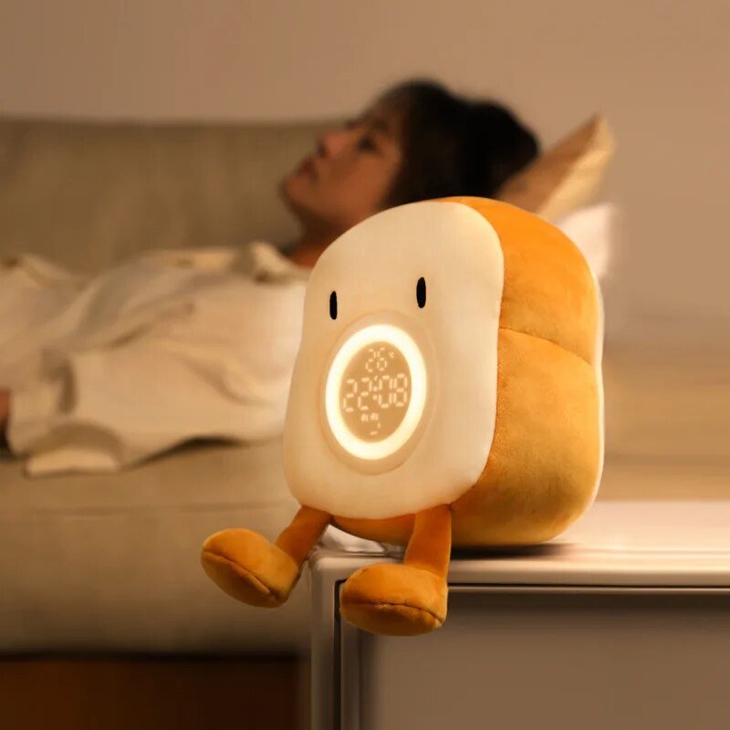 Plushie Novelty Slice of Bread Digital Alarm Clock, 9" | 23 cm