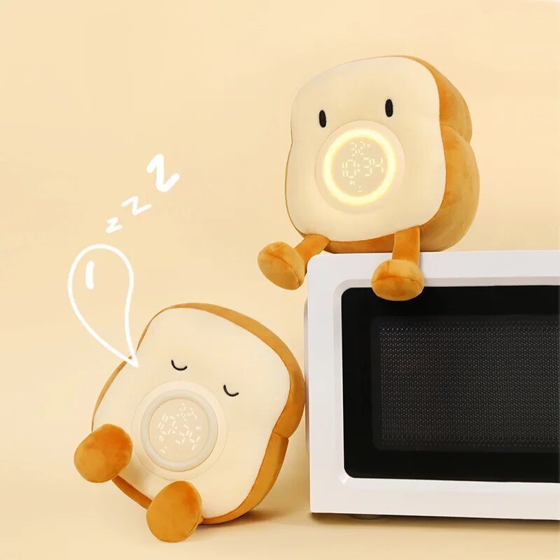 Plushie Novelty Slice of Bread Digital Alarm Clock, 9" | 23 cm - Plushie Produce