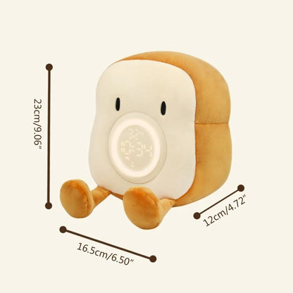 Plushie Novelty Slice of Bread Digital Alarm Clock, 9" | 23 cm - Plushie Produce