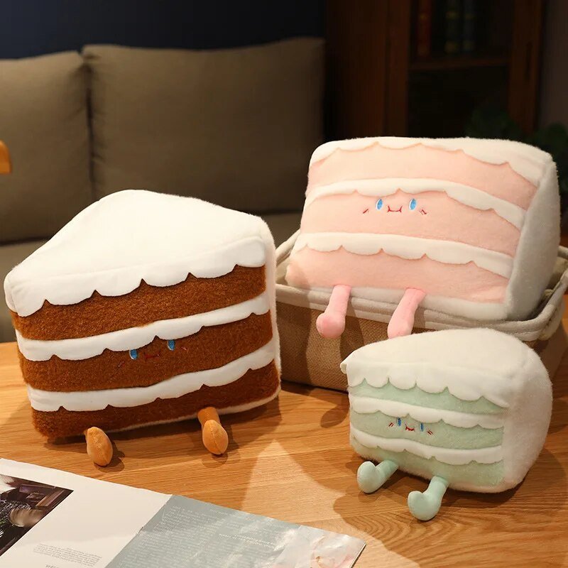 Cartoon Slice of Cake Plushie, 8-20" | 20-50 cm