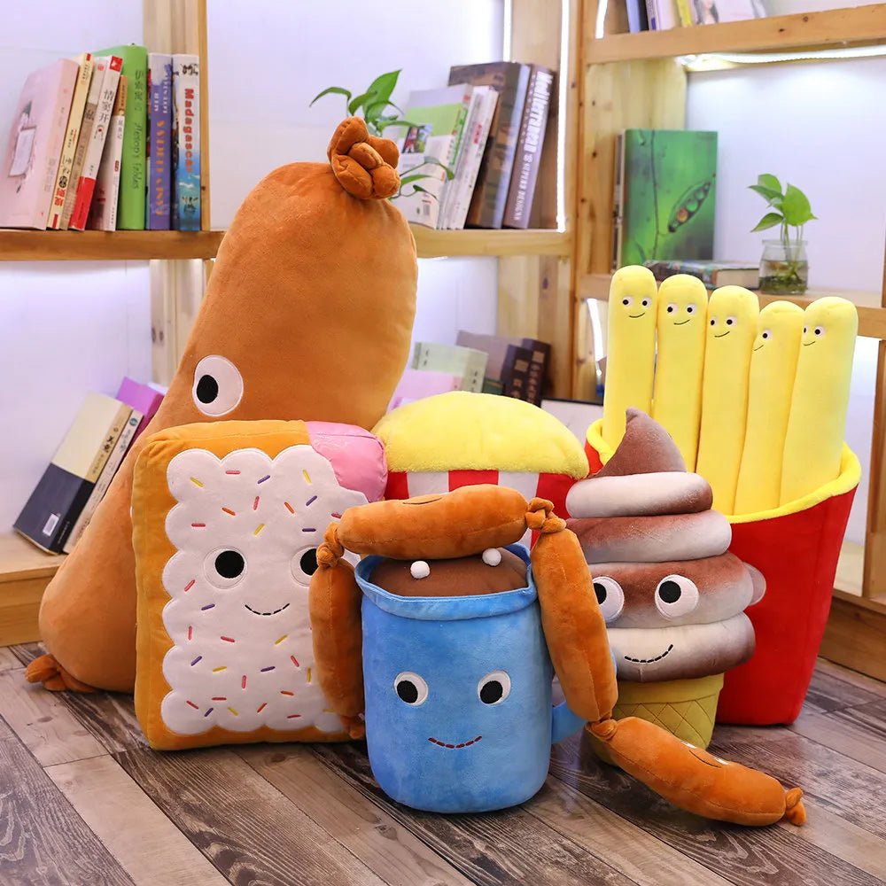 Plushie Cartoon Snack Foods, Nine Foods, 8-28" | 20-70 cm