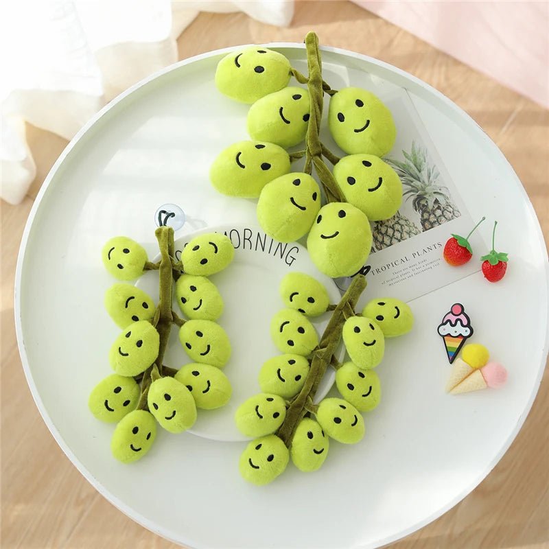 Plushie Smiling Stem of Grapes, 10" | 26 cm