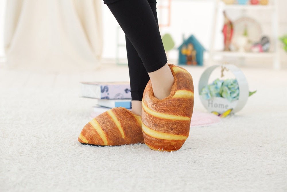 Plush Children's Baked Bread Slippers- Children's Shoe Size 3 Plushie Produce