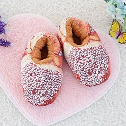 Plush Children's Baked Bread Slippers- Children's Shoe Size 3 Plushie Produce