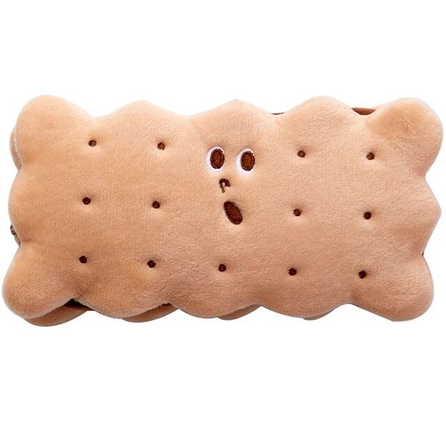 Plush Cookie Large-Capacity Pencil Bag, 7" | 19 cm