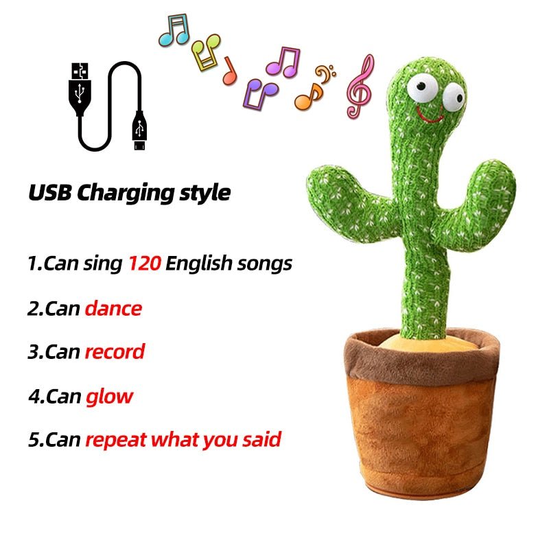 Plush Dancing Singing Cactus, 13" | 32 cm
