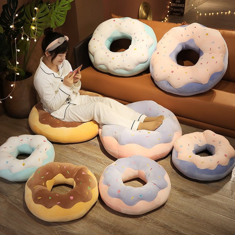 Plush Donut Seat Cushions, 4 Styles, 1.5-2.3' | 45-70 cm Plushie Produce