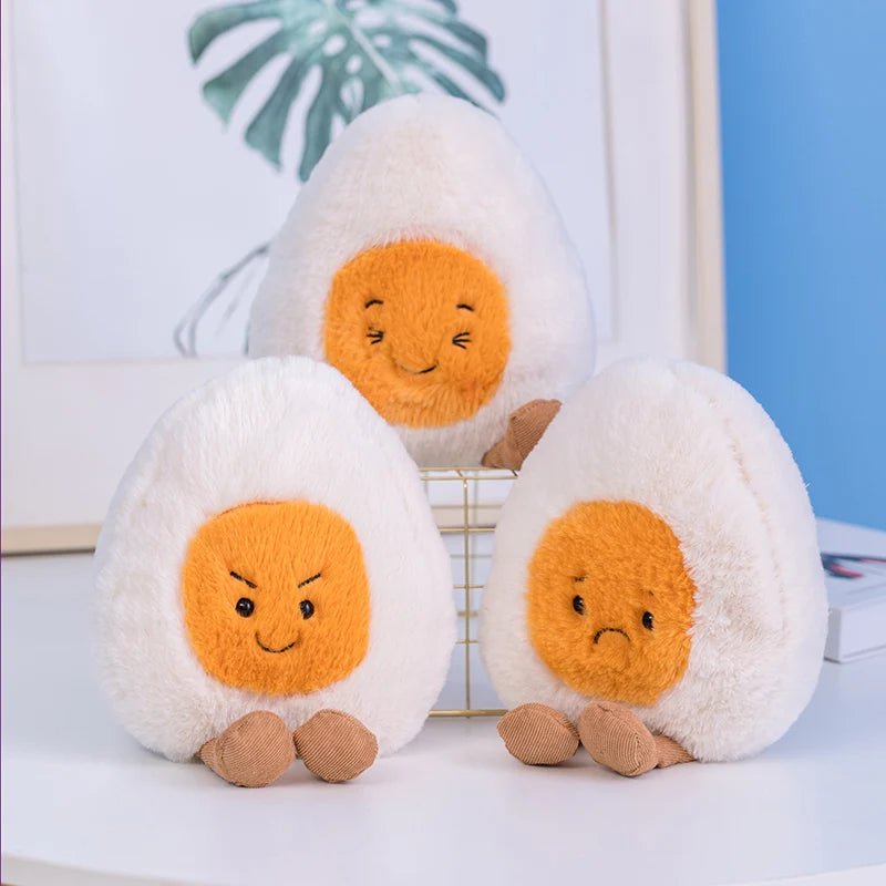 Plushie Emotional Hard-Boiled Egg, 9" | 23 cm