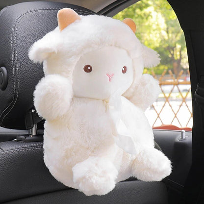 Plushie Farm Animal Car Tissue Holder, Three Animals, 11" | 27 cm