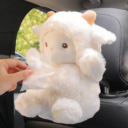 Plushie Farm Animal Car Tissue Holder, Three Animals, 11" | 27 cm - Plushie Produce