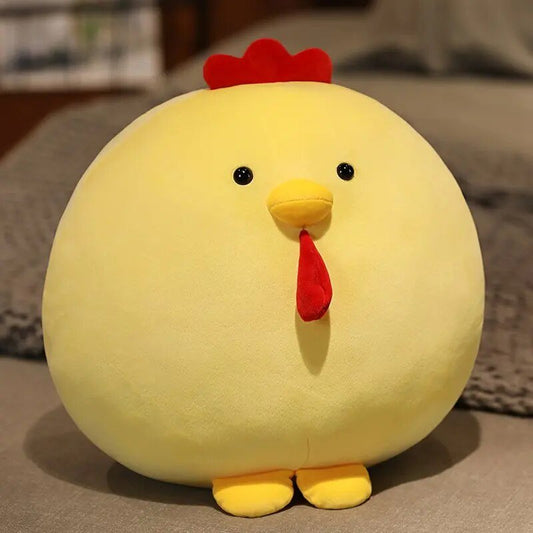 Plush Fat Squishy Chicken, Two Colors, 10-14" | 25-35 cm