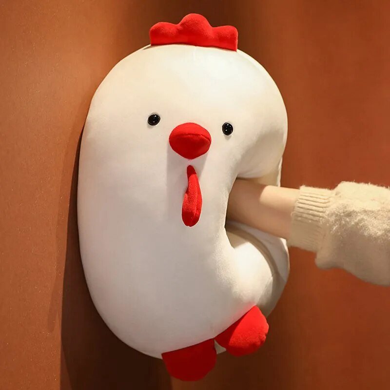 Plush Fat Squishy Chicken, Two Colors, 10-14" | 25-35 cm