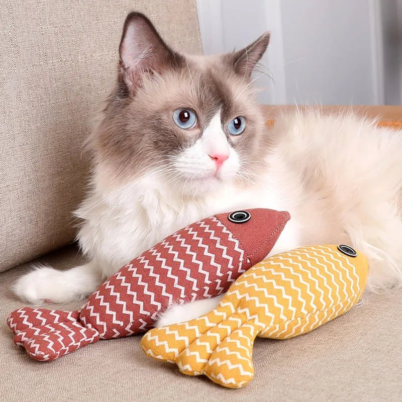 Plush Fish Cat Catnip Toy, Three Colors, 7" | 19 cm