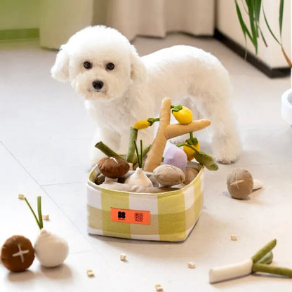 Plushie Food Crate Sniffing/Chew Toy for Pets, 8" | 21 cm - Plushie Produce