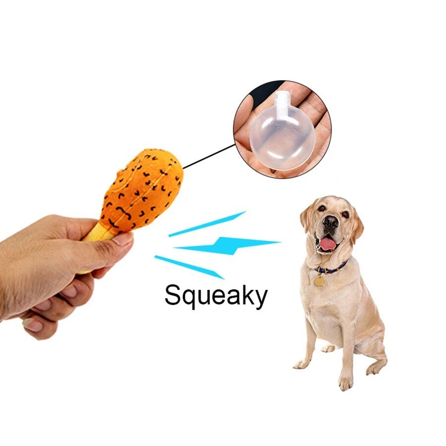 Plush Fried Chicken Dog Squeaky/Sniffing Toy, 8" | 20 cm