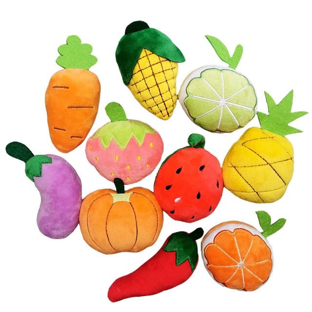 Assorted Fruits and Vegetables Plush Refrigerator Magnets - Plush Produce