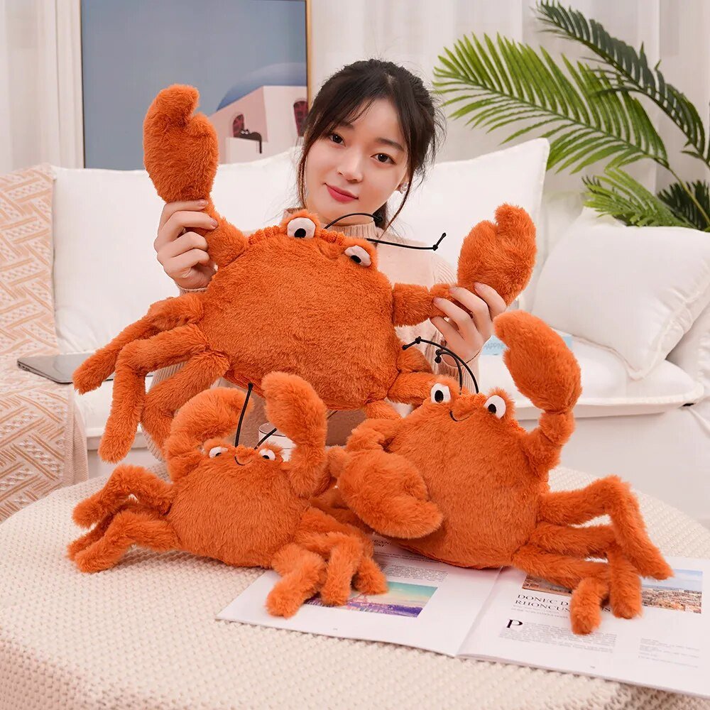 Plushie Fuzzy Cartoon Crab, 12-24" | 30-60 cm