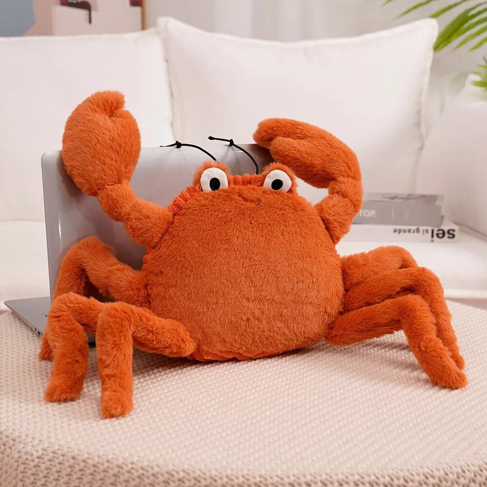 Plushie Fuzzy Cartoon Crab, 12-24" | 30-60 cm