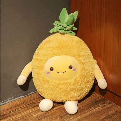 Plushie Fuzzy Cartoon Fruit, Three Fruits, 12-24" | 30-60 cm - Plushie Produce