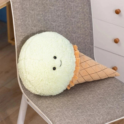 Plushie Fuzzy Cartoon Ice Cream Cone, Five Flavors, 18" | 46 cm - Plushie Produce