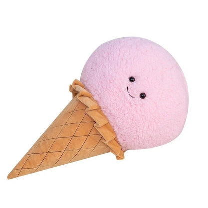 Plushie Fuzzy Cartoon Ice Cream Cone, Five Flavors, 18" | 46 cm