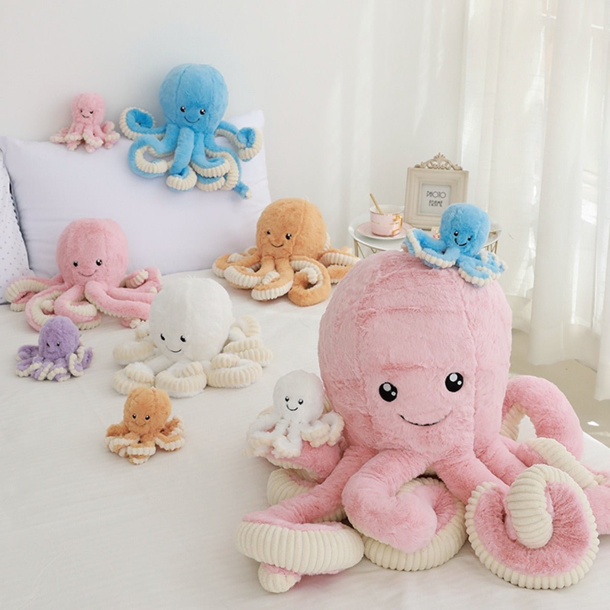 Plush Fuzzy Cuddling Octopus, Five Colors, 0.59-2.6' | 18-80cm Plushie Produce