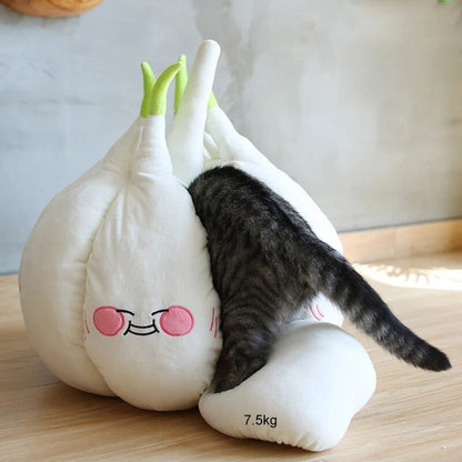 Plushie Garlic Kawaii Pet Bed for pets to 16.5 lbs (7.5 kg)