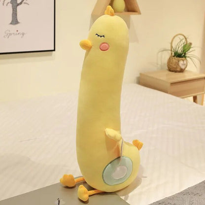 Almohada de Cuerpo de Pato Amarillo Durmiente Gigante de Peluche, 2.3-3.9'' | 70-120 centímetros