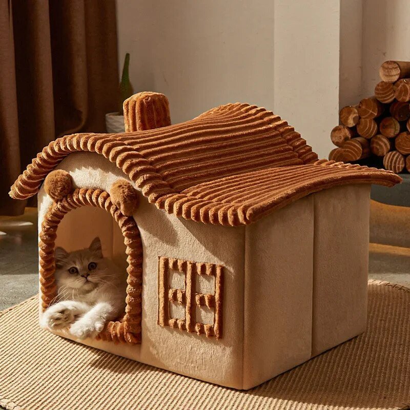 Plush Gingerbread House Pet Bed for Pets up to 30 lbs (14 kg) Plushie Produce