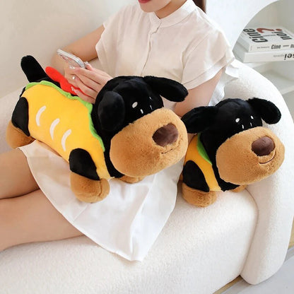 Perro de peluche como un hot dog, 12-22" | 30-55 centímetros