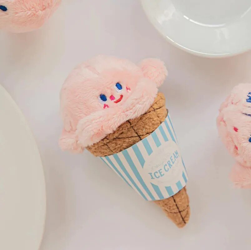 Plushie Ice Cream Cone Dog Sniffing Toy, Two Flavors, 5" | 13 cm - Plushie Produce