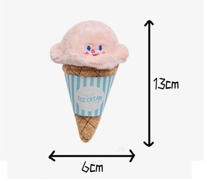 Plushie Ice Cream Cone Dog Sniffing Toy, Two Flavors, 5" | 13 cm - Plushie Produce