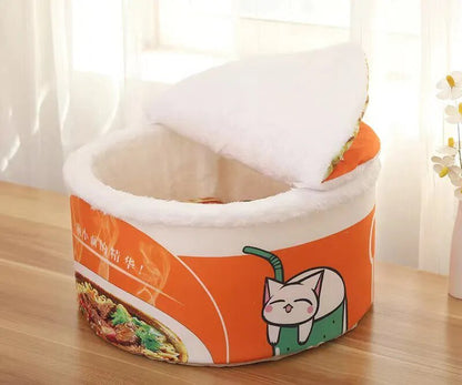 Plush Instant Noodle Pet Bed for Pets up to 22 lbs (10 kg) Plushie Produce