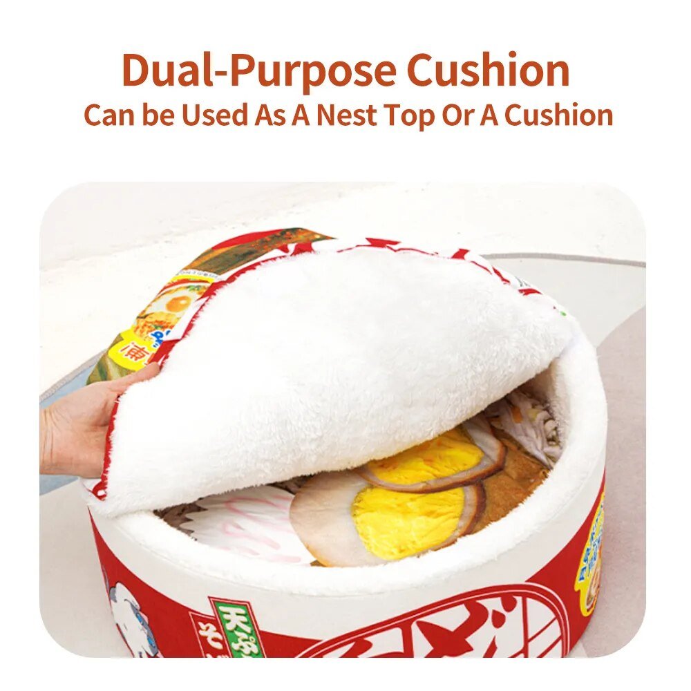 Plush Instant Noodle Pet Bed for Pets up to 22 lbs (10 kg) Plushie Produce