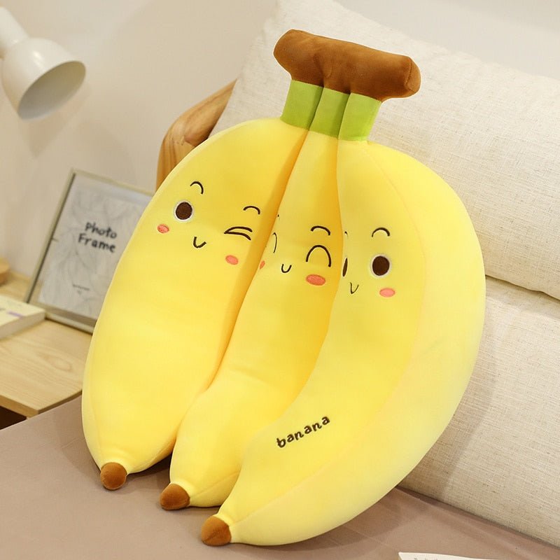 Plush Jumbo Cartoon Bunch of Three Bananas, 1.1-2.3' | 35-70 cm Plushie Produce