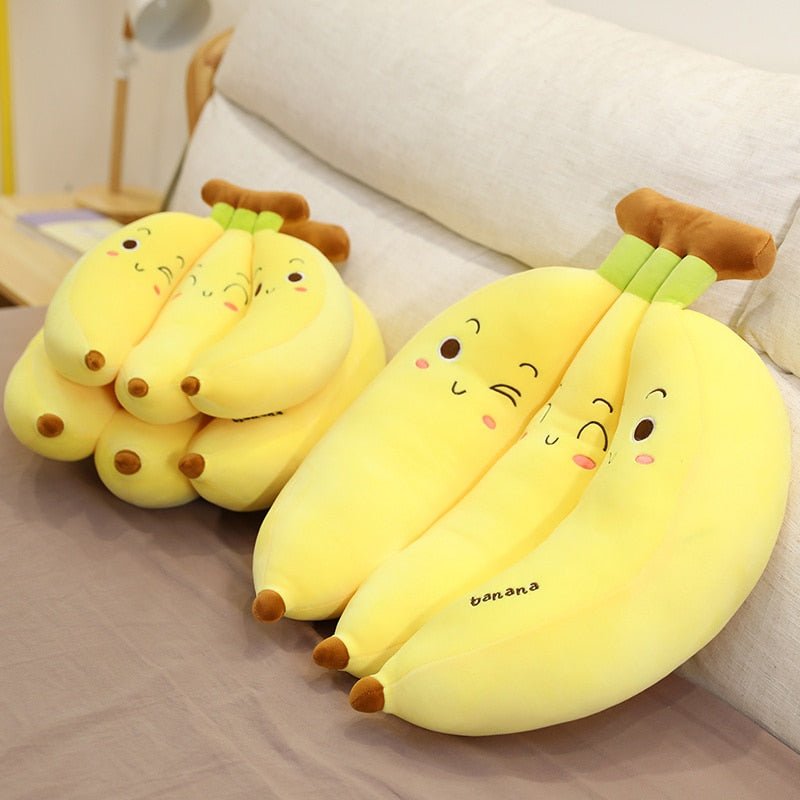 Plush Jumbo Cartoon Bunch of Three Bananas, 1.1-2.3' | 35-70 cm Plushie Produce