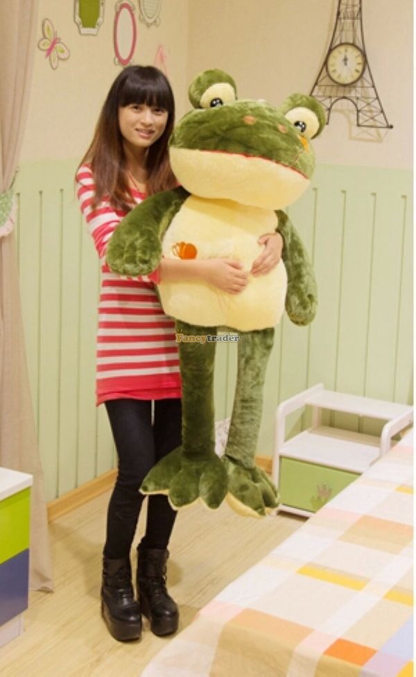 Plush Jumbo Cartoon Frog, 3.9' | 120 cm Plushie Produce