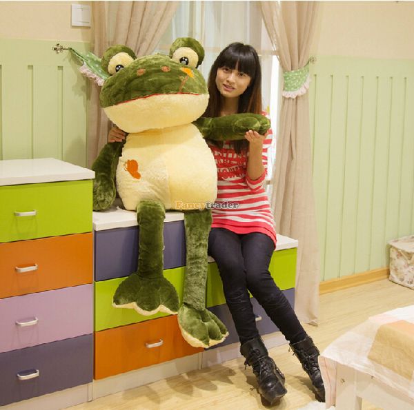 Plush Jumbo Cartoon Frog, 3.9' | 120 cm Plushie Produce