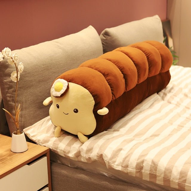 Plush Jumbo Cartoon Loaf of Bread with Egg, 1.3-3.9' | 40-120cm Plushie Produce