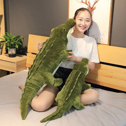 Plush Jumbo Closed-Mouth Crocodile, 3-3.9' | 90-120 cm Plushie Produce