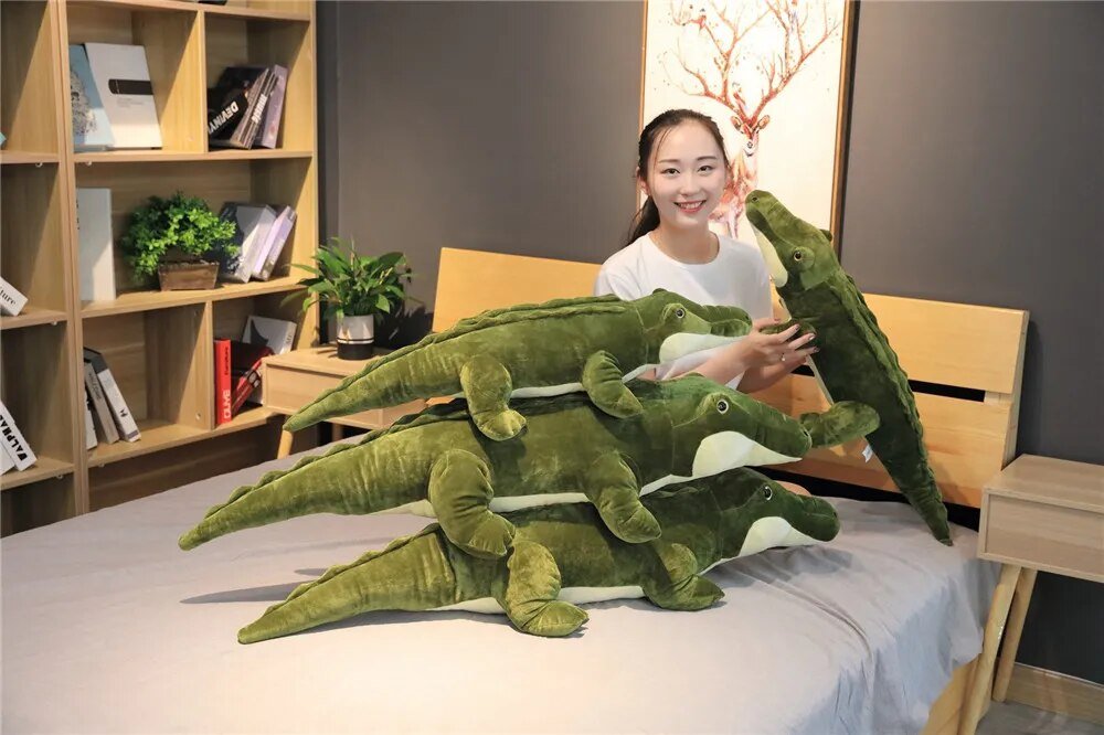 Plush Jumbo Closed-Mouth Crocodile, 3-3.9' | 90-120 cm Plushie Produce