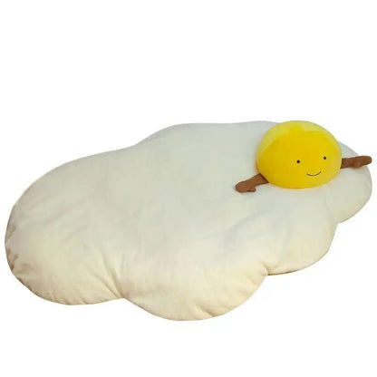 Plush Jumbo Fried Egg Floor Cushion, 4.3-5.6' | 1.3-1.7 m Plushie Produce