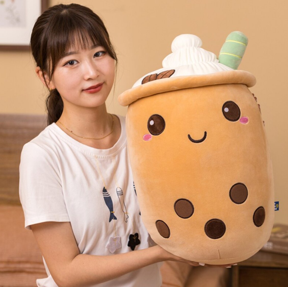 Jumbo Iced Coffee Bubble Tea Plush with Ice Cream, 9-28" | 23-70 cm - Plush Produce