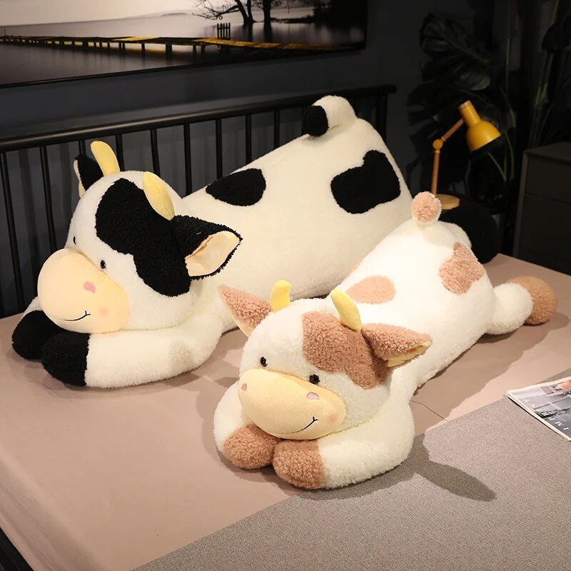 Plush Jumbo Lounging Cartoon Dairy Cow, 35-40" | 90-100 cm