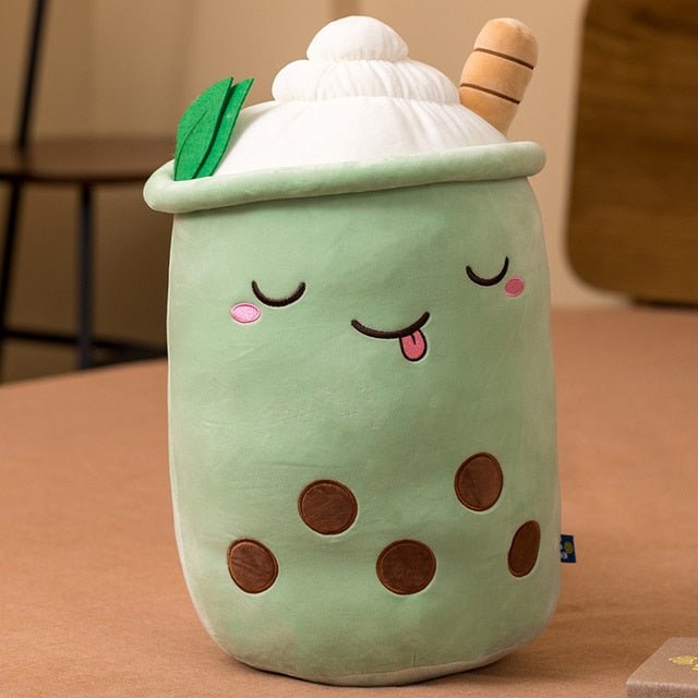 Jumbo Matcha Bubble Tea Plush with Ice Cream, 9-28" | 23-70 cm - Plush Produce